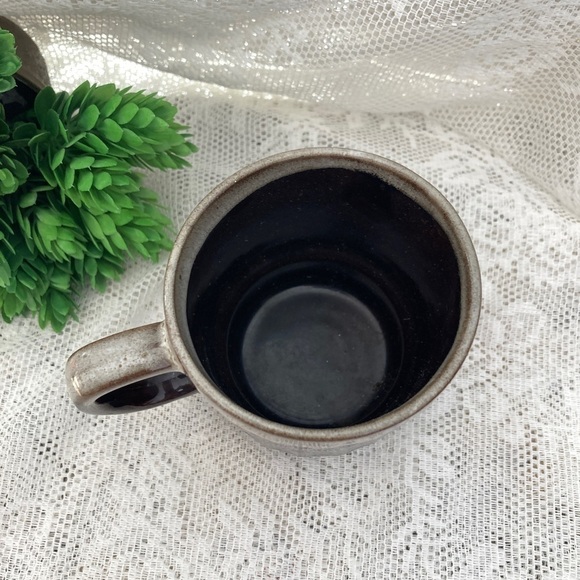 1 Brown Drip glazed Mug, Made in Japan, 8 ounce, crackle finish, 1970s, Vintage - Picture 4 of 6